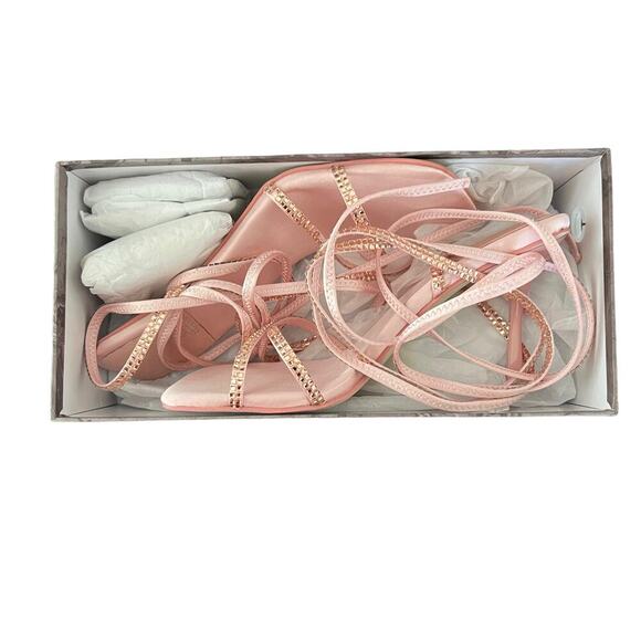 Jeffrey Campbell (Flawed) Shimmer Heel in Pink Satin NEW Size 10 - Picture 3 of 9